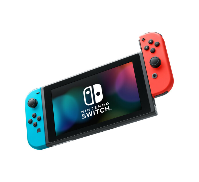 Nintendo Switch Console with Neon Red and Neon Blue Joy-Con 