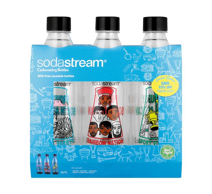 Sodastream 1 l Proudly SA Fuse Pet Bottles 3-Pack 