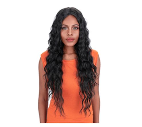Magic Long Body Weaves Synthetic Hair Lace Front Wigs On Sale Htsgianna 1B#