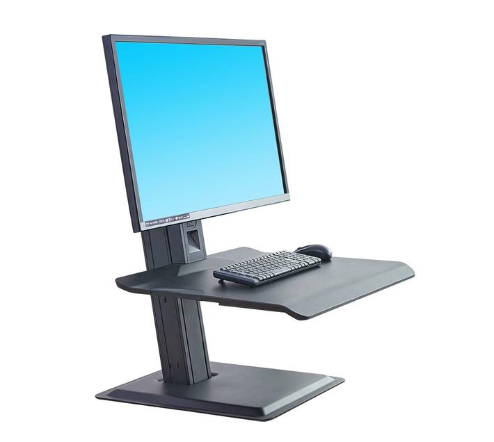 Sit Stand Desktop Workstation For 1 Monitor Black Brackets