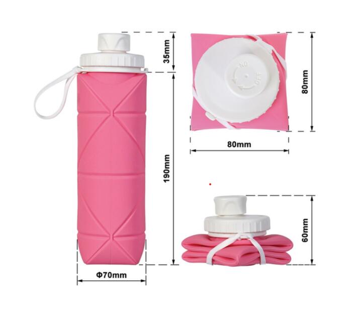 Folding Mini Travel Bottle Water Storage SiliconePINK Makro