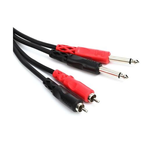 Dual 1/4 in TS to Dual RCA - Hosa Stereo Interconnect - 3 Metres