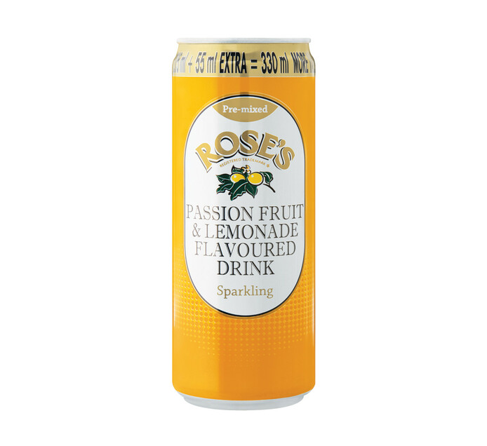 Roses Sparkling Cans Passion Fruit and Lemonade (24 x 330ml) Cans CSD