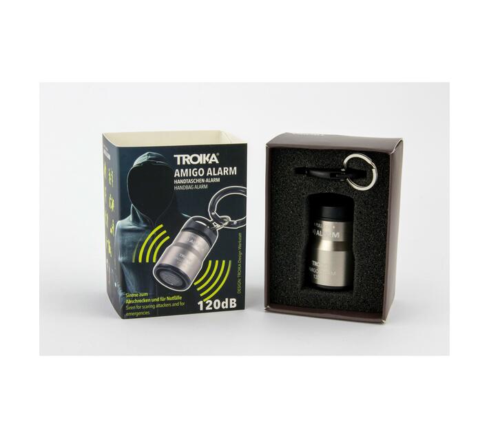 Troika Amigo Handbag Keyring Alarm Black & Titanium