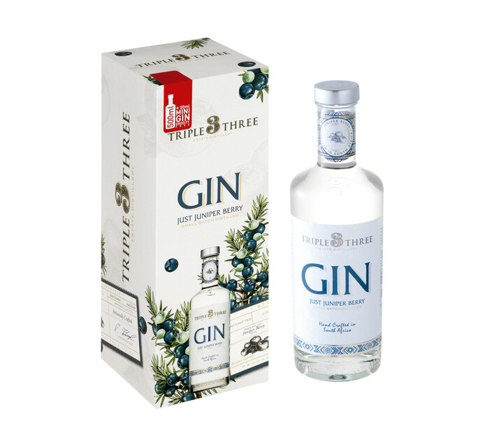 Triple 3 Triple 3 Just Juniper Berry Gin plus 50ml Citrus Gift Pack (1 x 550ML) Makro
