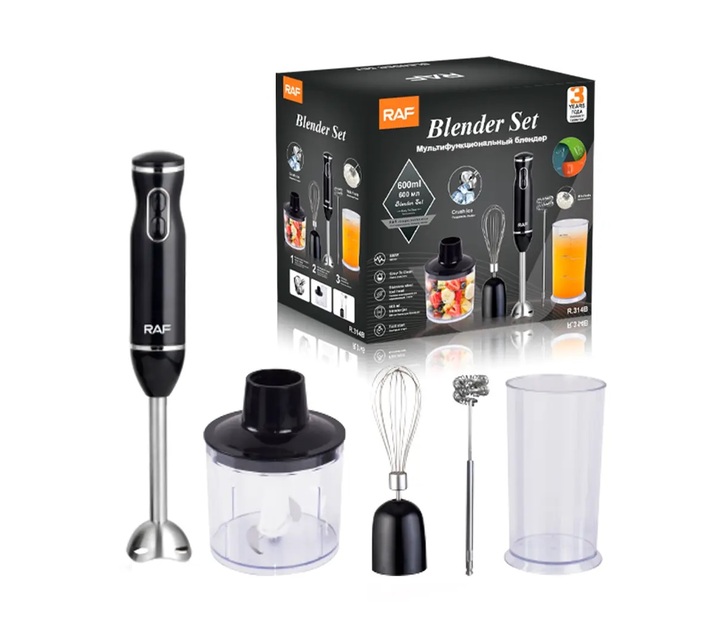 RAF 800W Stick Blender Set Black Makro