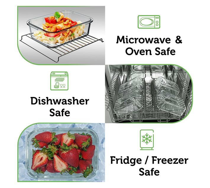 Melzware 4 Piece Glass Food Storage Containers with Bamboo Lids Makro