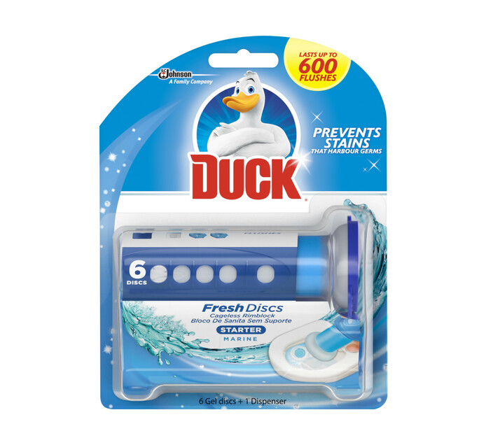 Duck Fresh Disc Toilet Bowl Cleaner Holder Marine (1 x 6's) Makro