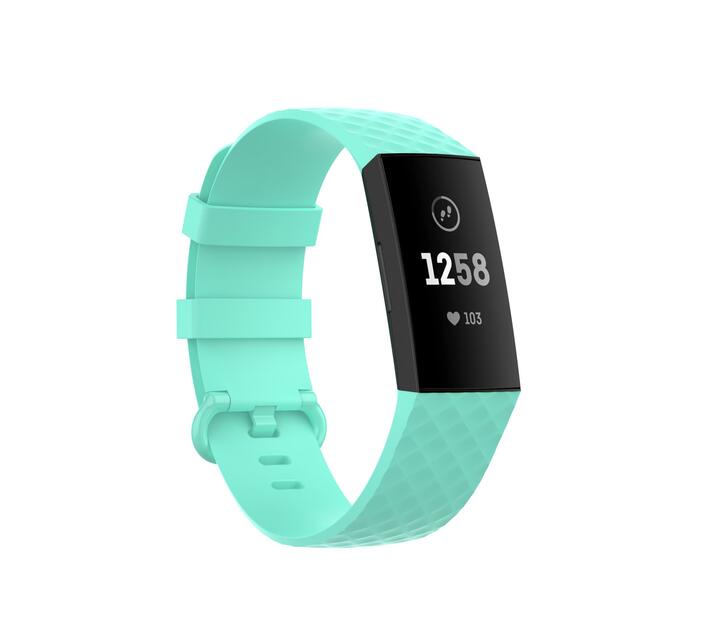 Large Silicone Replacement Strap for Fitbit Charge 3/4 Mint Makro