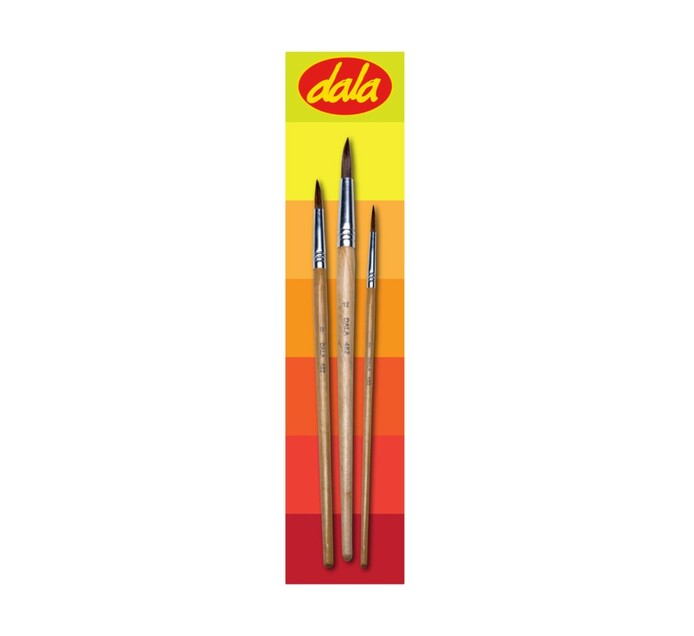 Dala Round Bristle Paint Brushes 3-Pack 