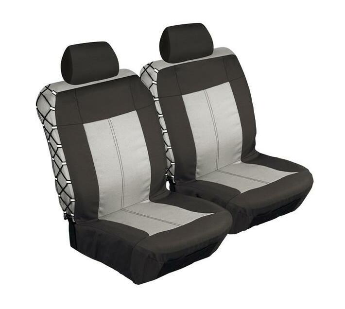 ACA - Safari 4 Piece Front Seat Cover Set - Black and Grey