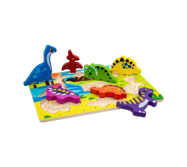 TookyToy Chunky Puzzle - Dinosaur 8 Pieces