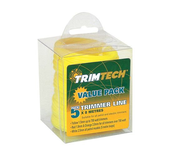 Trimtech 8 m x 1.5 mm Trimmer Replacement Line 5-Pack 