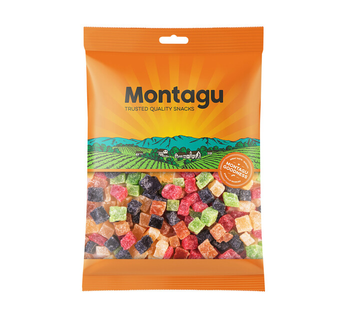 MONTAGU CUBES 50G, SUGAR COATED MIX Dried Fruit Nuts & Dried Fruit