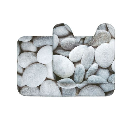 Waltex 50 x 80 cm 2-Piece Memory Foam Set Beach Pebbles 