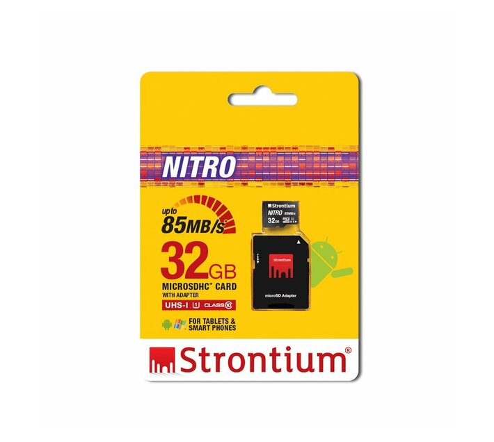 Strontium 32GB Nitro MicroSD Card 85MB/s With Adapter