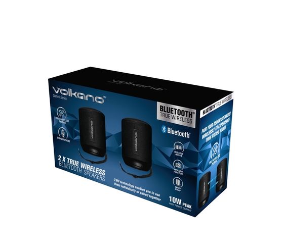 Volkano Gemini Series Pair of True Wireless Bluetooth Speakers