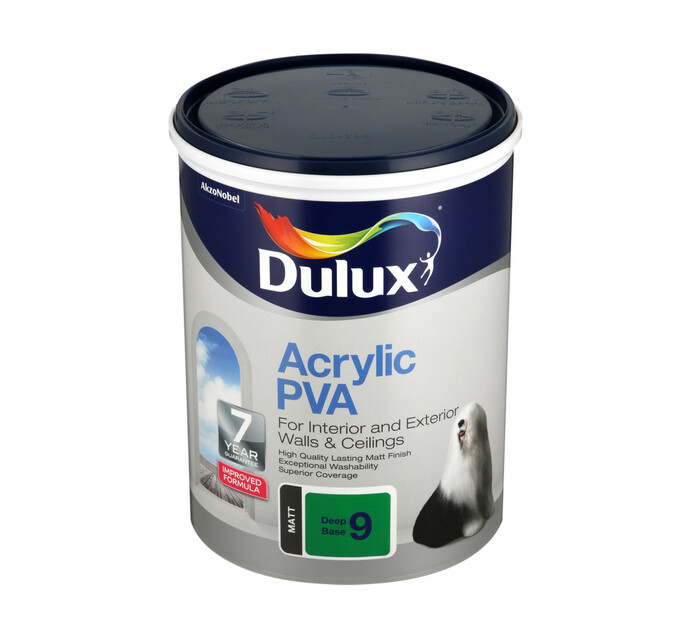 Dulux 5 l Acrylic PVA 5Lt PVA Tinting 5L PVA Tinting Base 5L Paint Paint & Surface