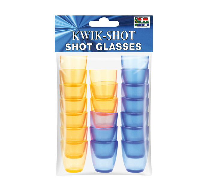 Kwik Shot 25ml Shot Glasses Colour 20pk Makro
