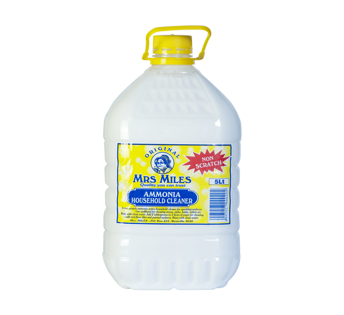 Mrs Miles Ammonia Household Cleaner (1 x 5L) Catering Dishwashing