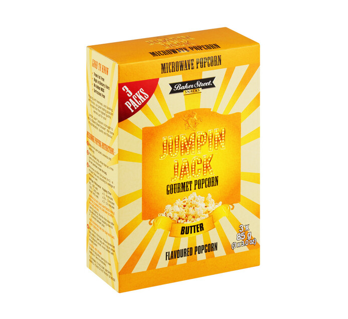 Jumpin Jack Microwave Popcorn Butter (3 x 85g) Nuts Nuts & Dried