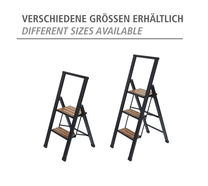 Wenko Folding Step Ladder Aluminium Black 2 Steps Makro