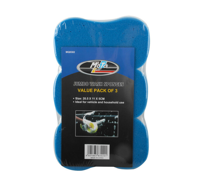 Motoquip Small Motoquip jumbo wash sponge 3 pack Makro