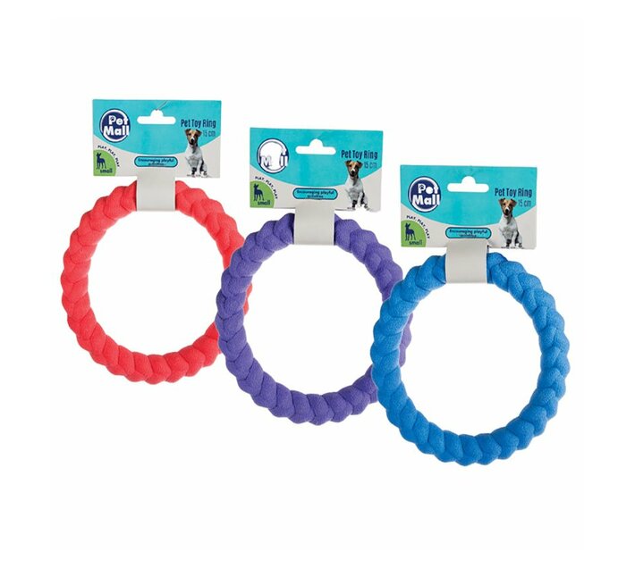 Smooth Foam Ring Dog Toy Assorted 15cm (Pack of 3)