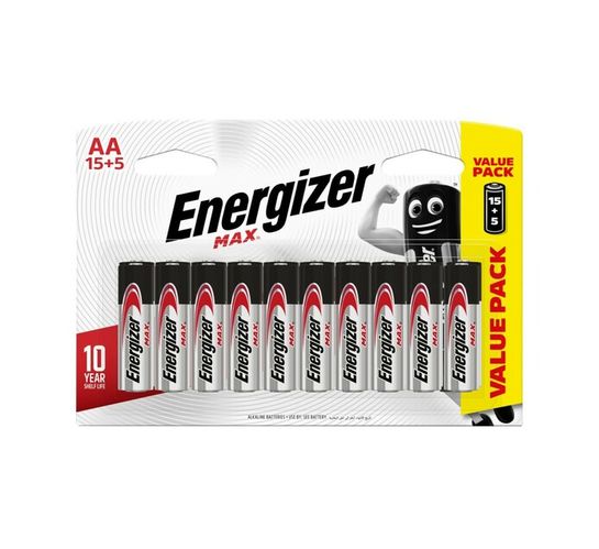 Energizer Max AA Batteries 15+5-Pack 