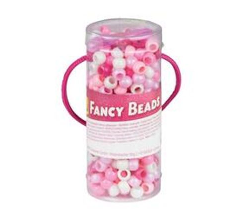 LENA Threading Beads for Jewellery, Arts & Crafts with 3 Colour Options - Pink / White