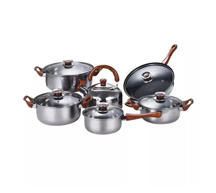 12 Piece Non Stick Cooking Utensil Pots Sets Makro