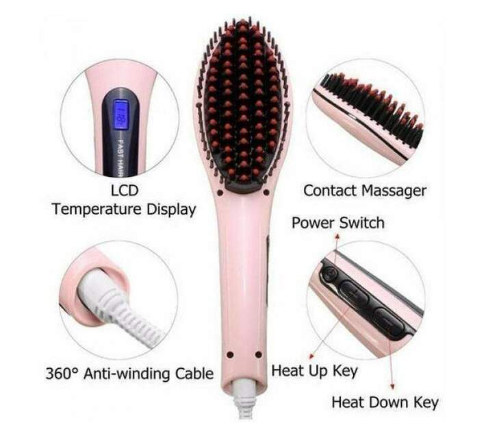 FAST Electric Hair Straightening Brush Makro