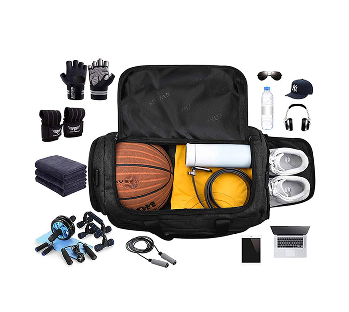 Sports Duffel Bag Black Design Makro