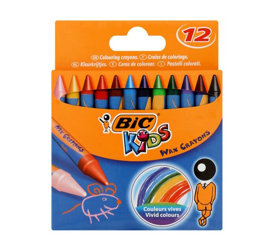 BIC Wax Crayons Assorted 12 Pack 
