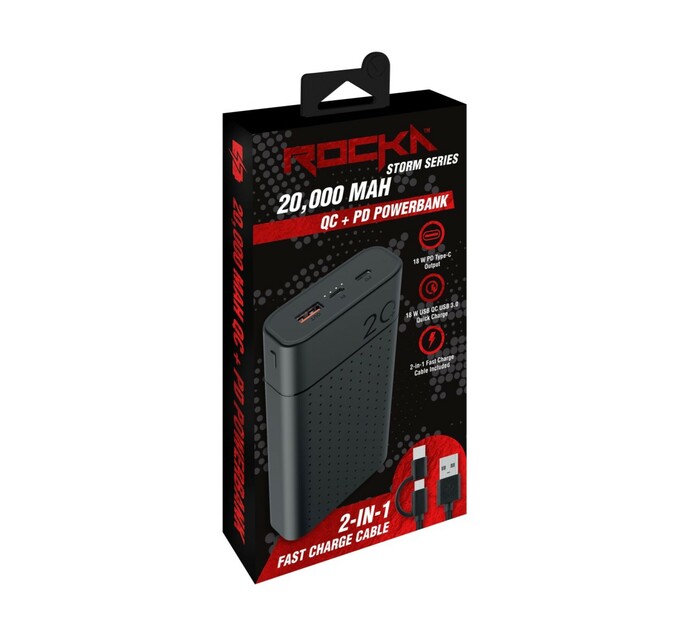 Rocka 20000 mAh Rocka Storm Series QC + PD Powerbank Black RK9015BK