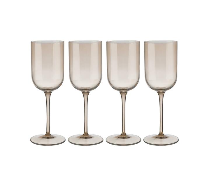 Blomus White Wine Glasses Tinted in GoldenBeige Nomad FUUM Set of 4 Makro