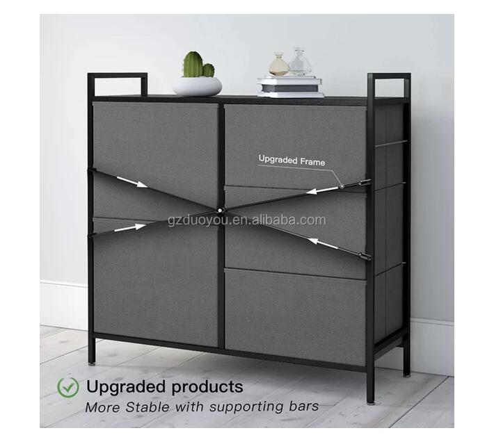 LMA Branded Economical Metal Frame & Fabric 5 Drawer High Makro