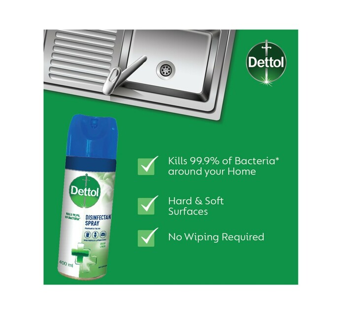 Dettol Disinfectant Spray Crisp Linen (400ml) Makro