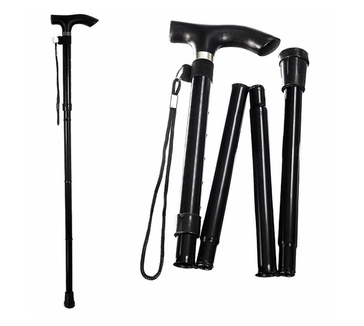 Walking Stick Foldable Black Makro