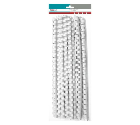 PARROT PRODUCTS Plastic Binder Combs (350 Sheet, 45mm, White, 25 Units)