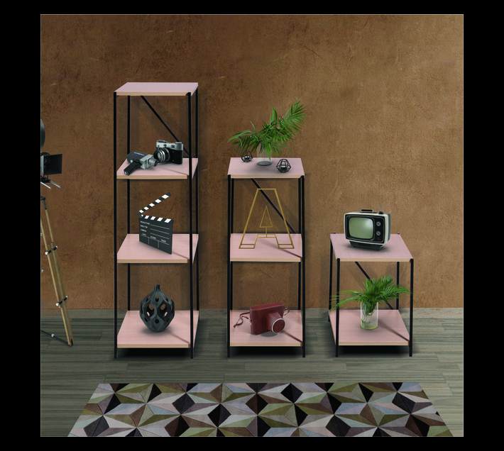 Ofis Bazaar Set of 3 Cube Freestanding Shelves Open Bookcase Marbella