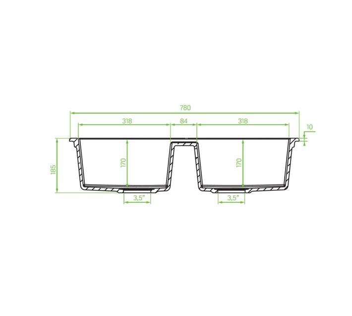 Laveo Barbados Granite Sink 2 Bowl Beige Makro