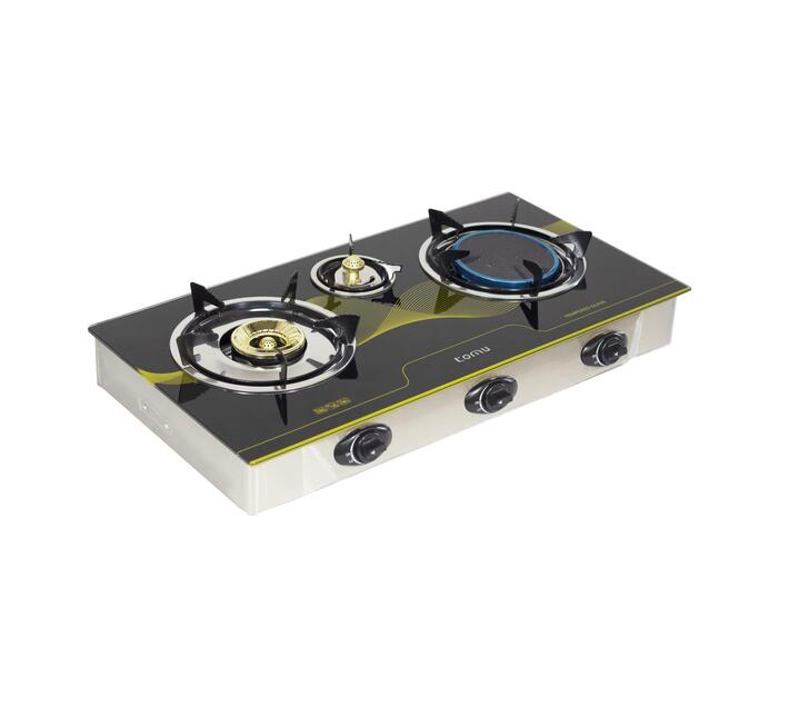 tomu Triple Burner Glass Gas Stove Makro
