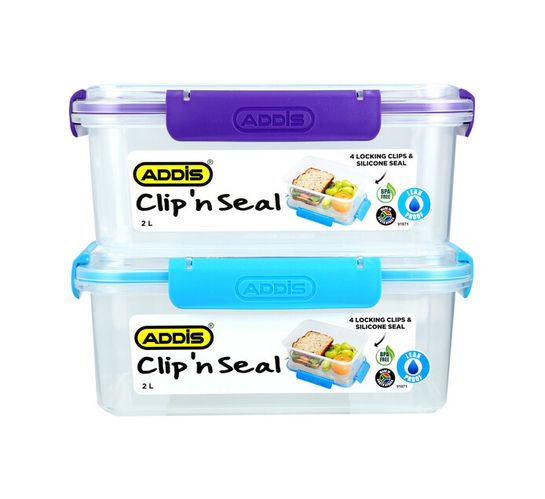Addis 2 l Clip 'n Seal Rectangular Lunch Box 