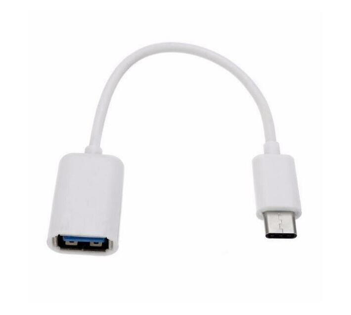 Glossy Type C OTG Cable USB Adapter Connect Kit White Makro