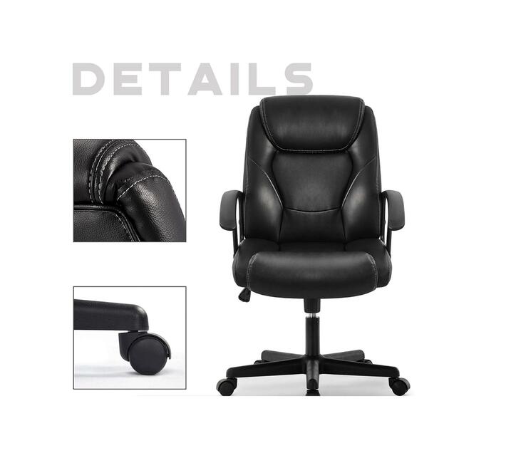 Office Chairs Faux Leather Swivel Premium Black Colour Makro