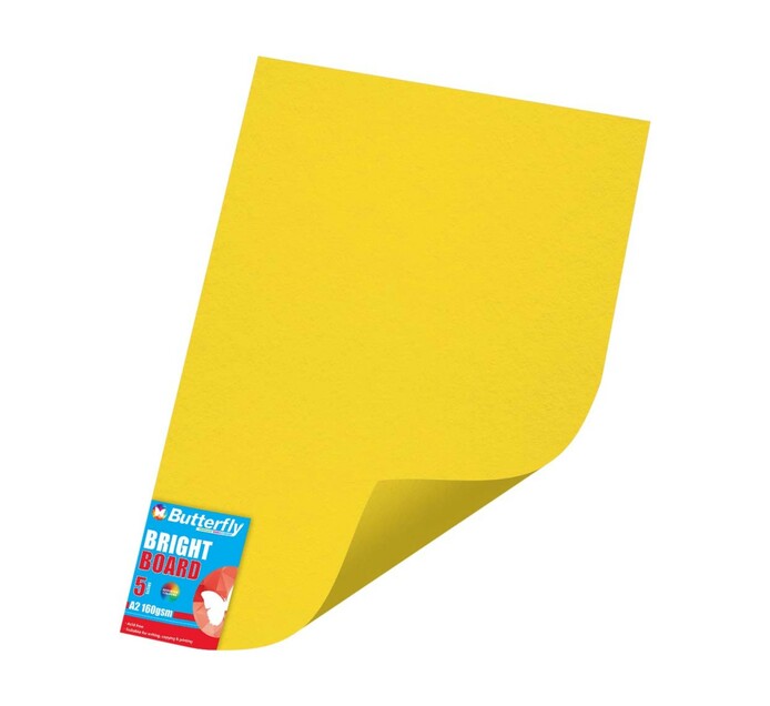Butterfly A2 Board (5 Sheet) Bright Yellow 