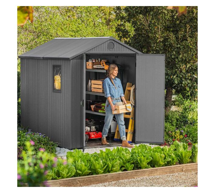 Keter Darwin 6x8ft Shed Grey Makro