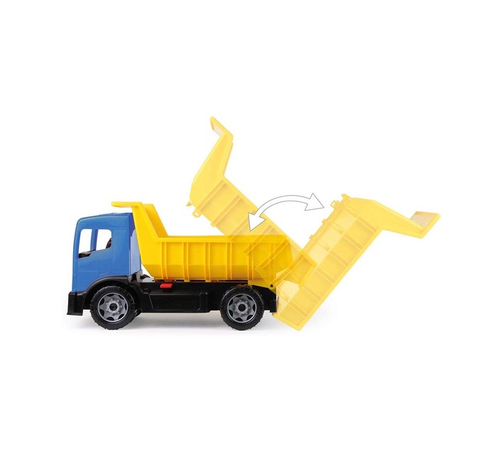LENA Toy Dump Truck BOXED XL GIGA TRUCK Actros Blue/Yellow 63cm