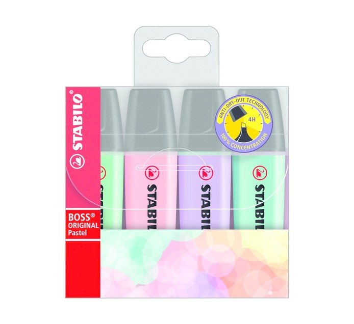 Stabilo Boss Highlighters Assorted Pastels 4Pack Makro